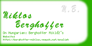 miklos berghoffer business card